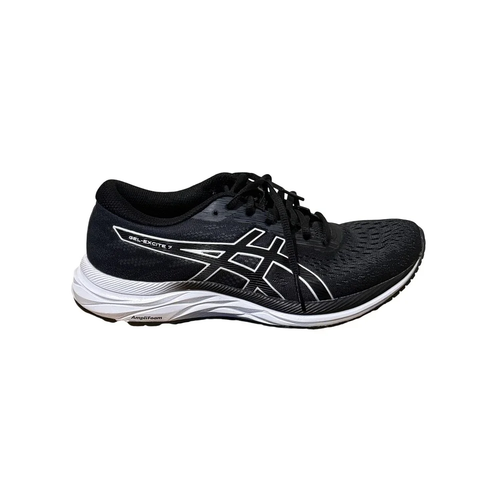 Asics Gel-Excite 7 Men Running Shoes Black White Sneakers 1011A657 Size 7.5 Wide